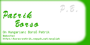 patrik borso business card