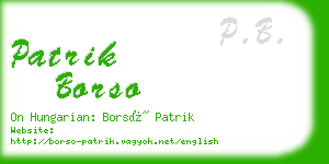 patrik borso business card